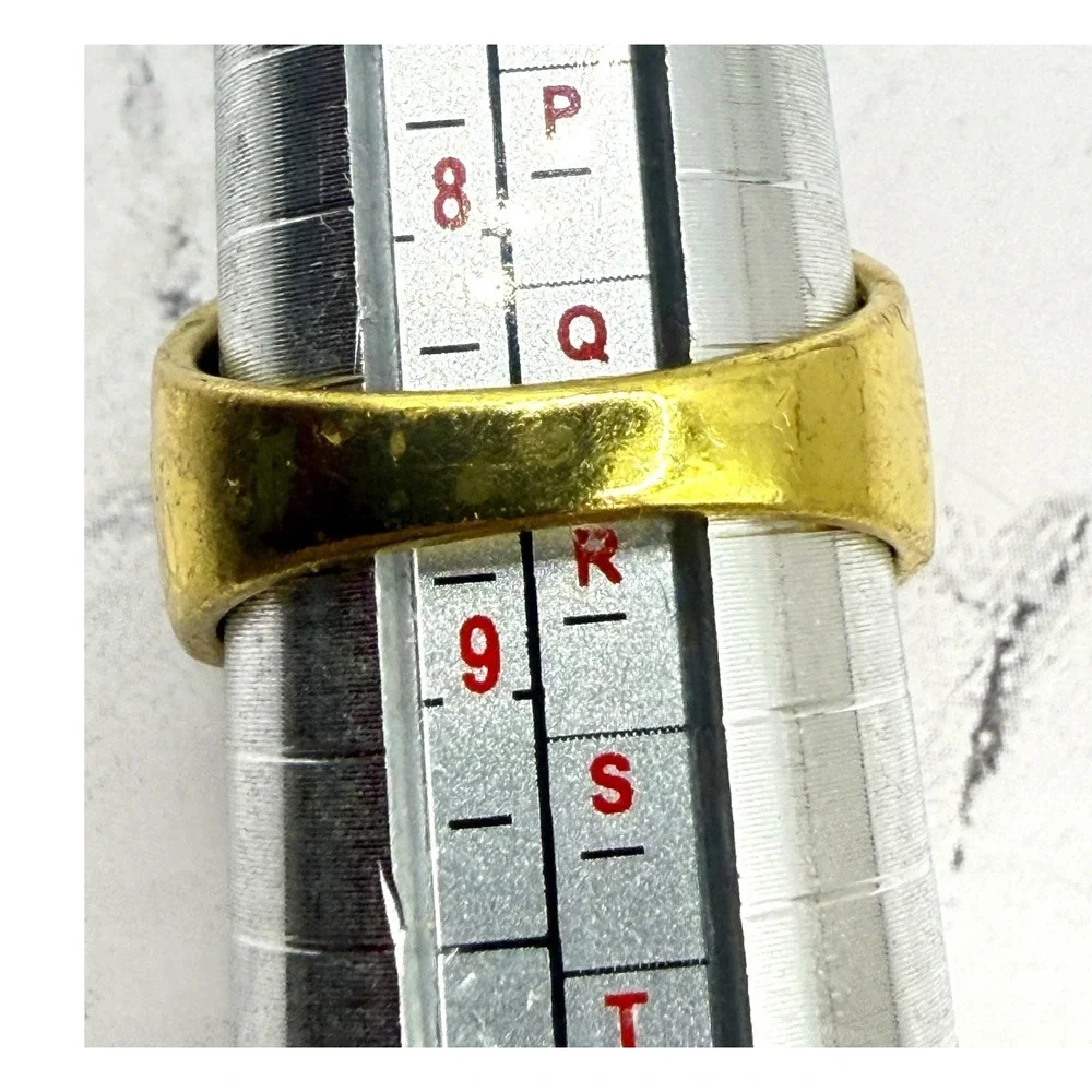 Gold Tone Black Faceted‎ Stone Signet Style Ring Sizes 6.25 & 8.5 VIDEO